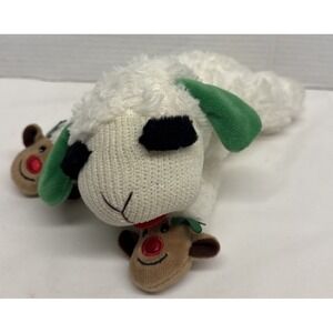 Lamb Chop Stuffed Dog Toy 12" Squeaks Reindeer Paws Green Ears Classic Media